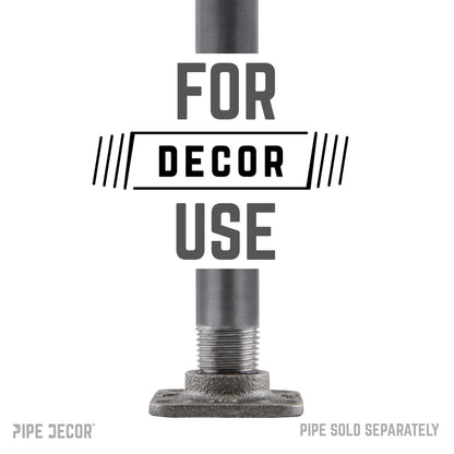 1/2 in. Black Micro Mini Square Flange (8-Pack) PIPE DECOR