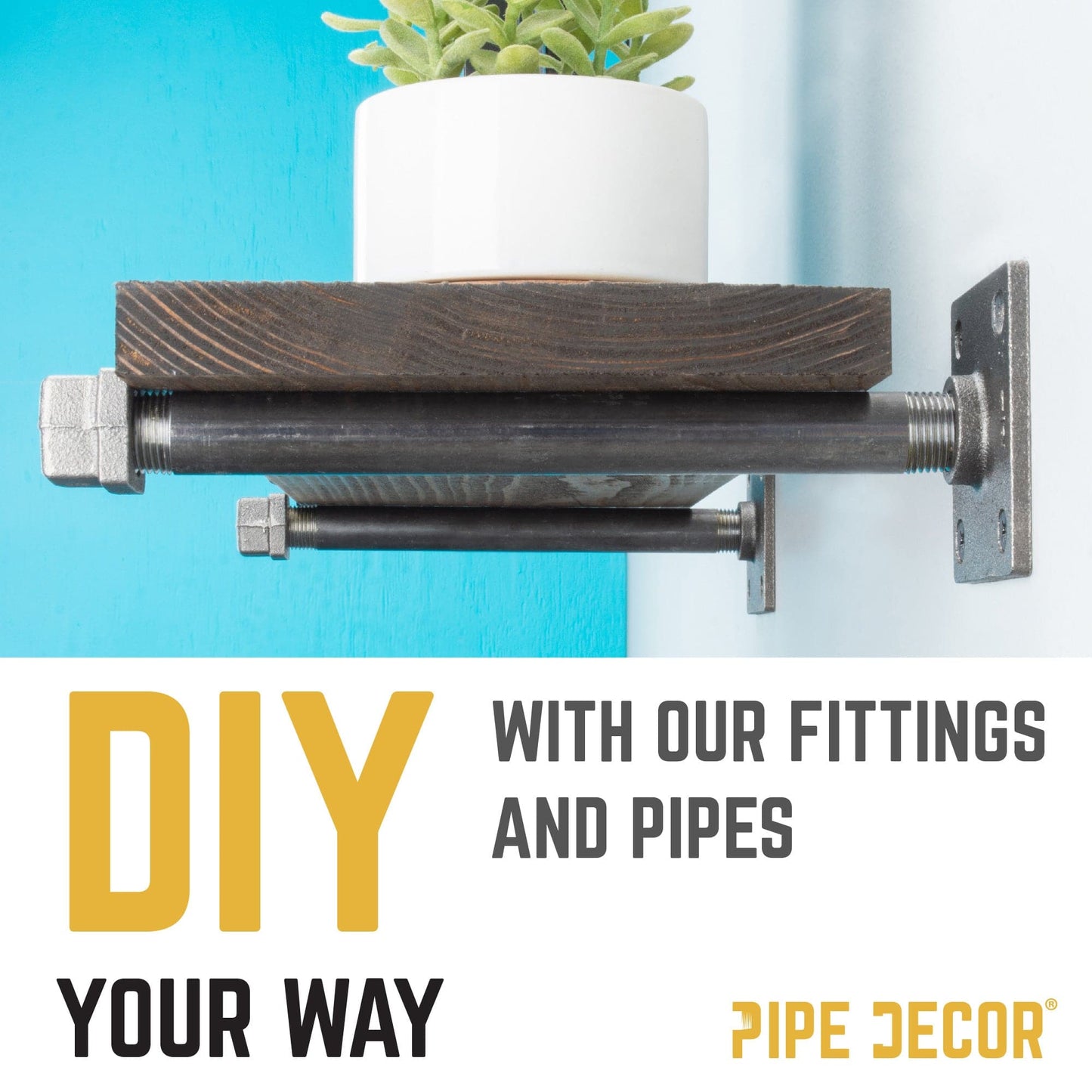 1 in. Black Square Cap PIPE DECOR