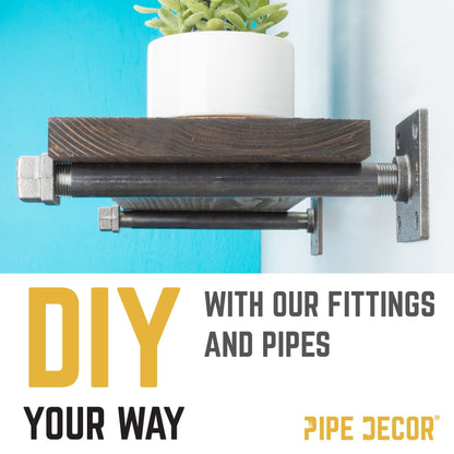 1 in. Black Square Cap PIPE DECOR