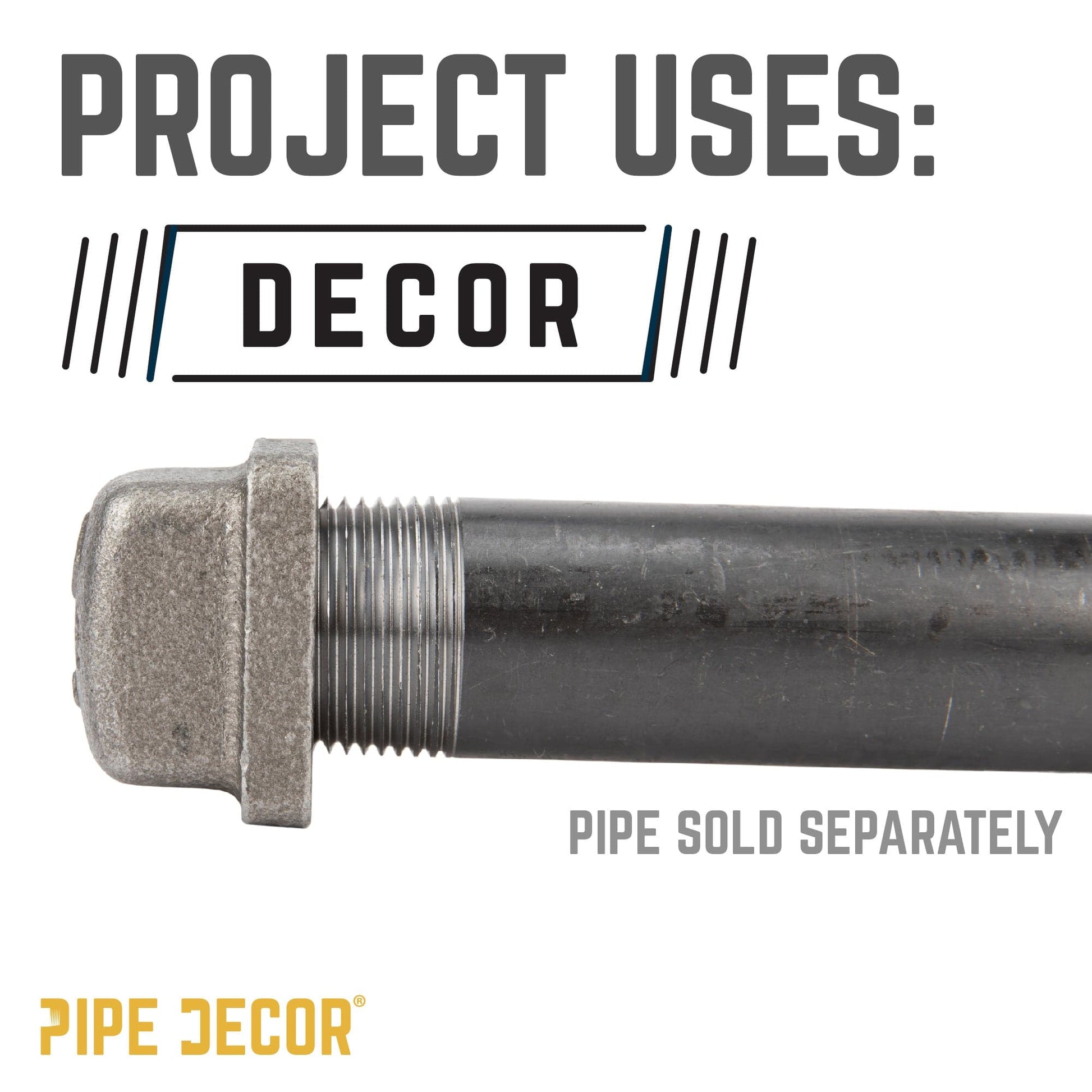 1 in. Black Square Cap PIPE DECOR