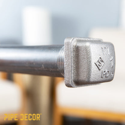 1 in. Black Square Cap PIPE DECOR