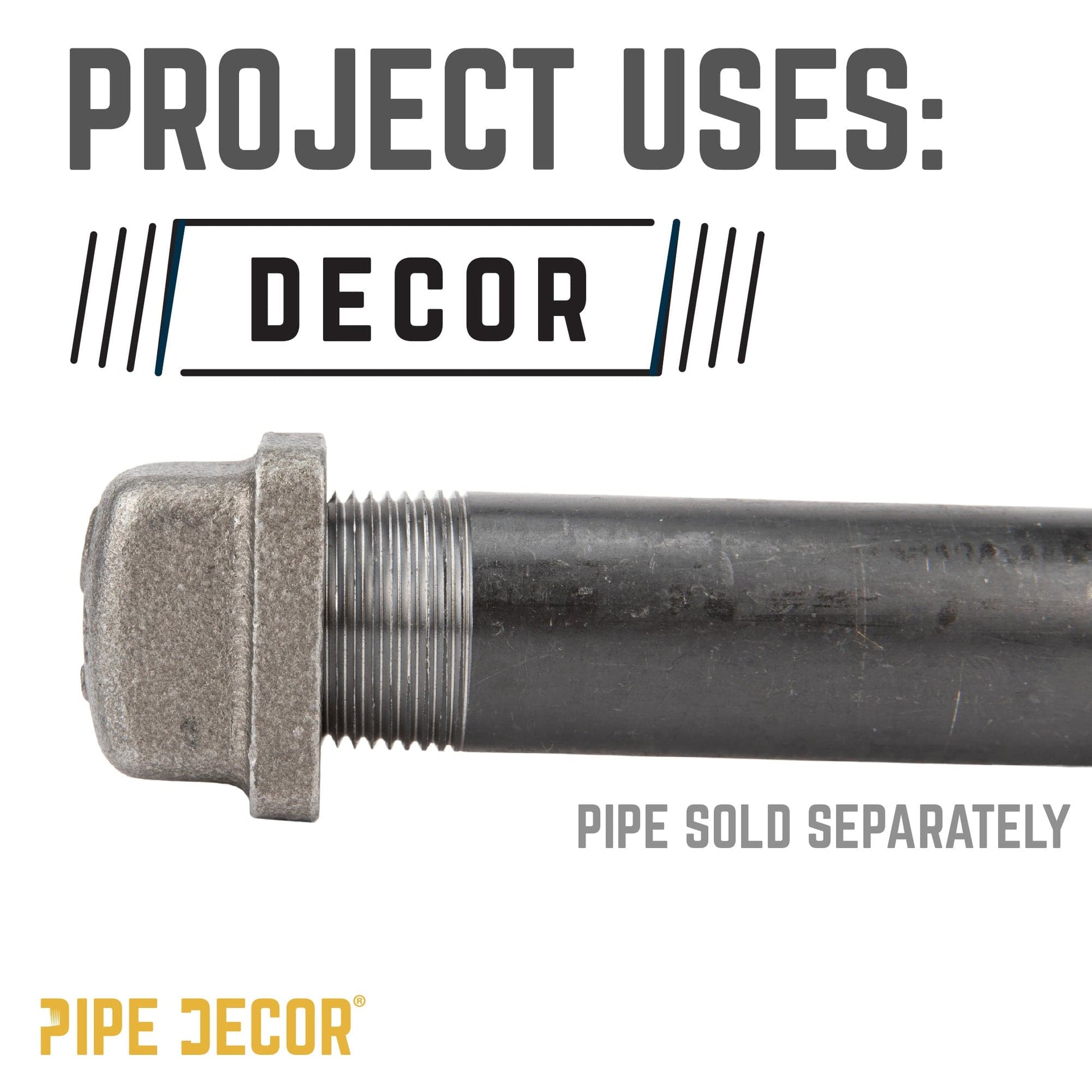 3/4 in. Black Square Cap PIPE DECOR