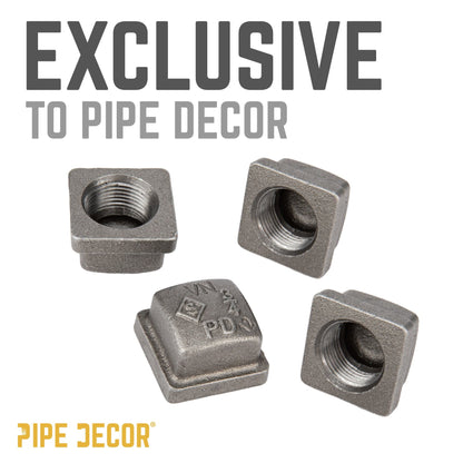 3/4 in. Black Square Cap PIPE DECOR