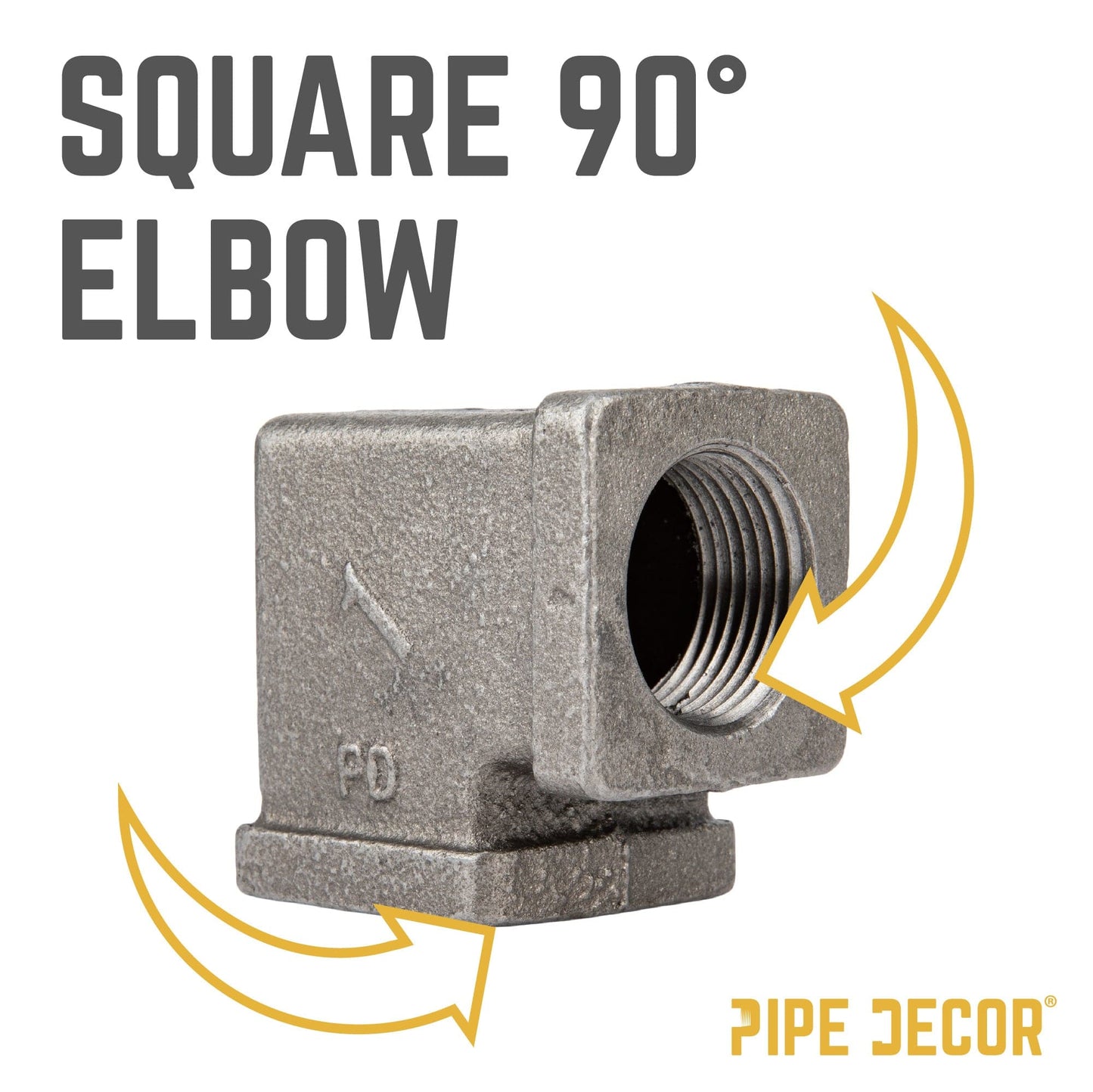 1 in. Black Square 90 Degree Elbow PIPE DECOR