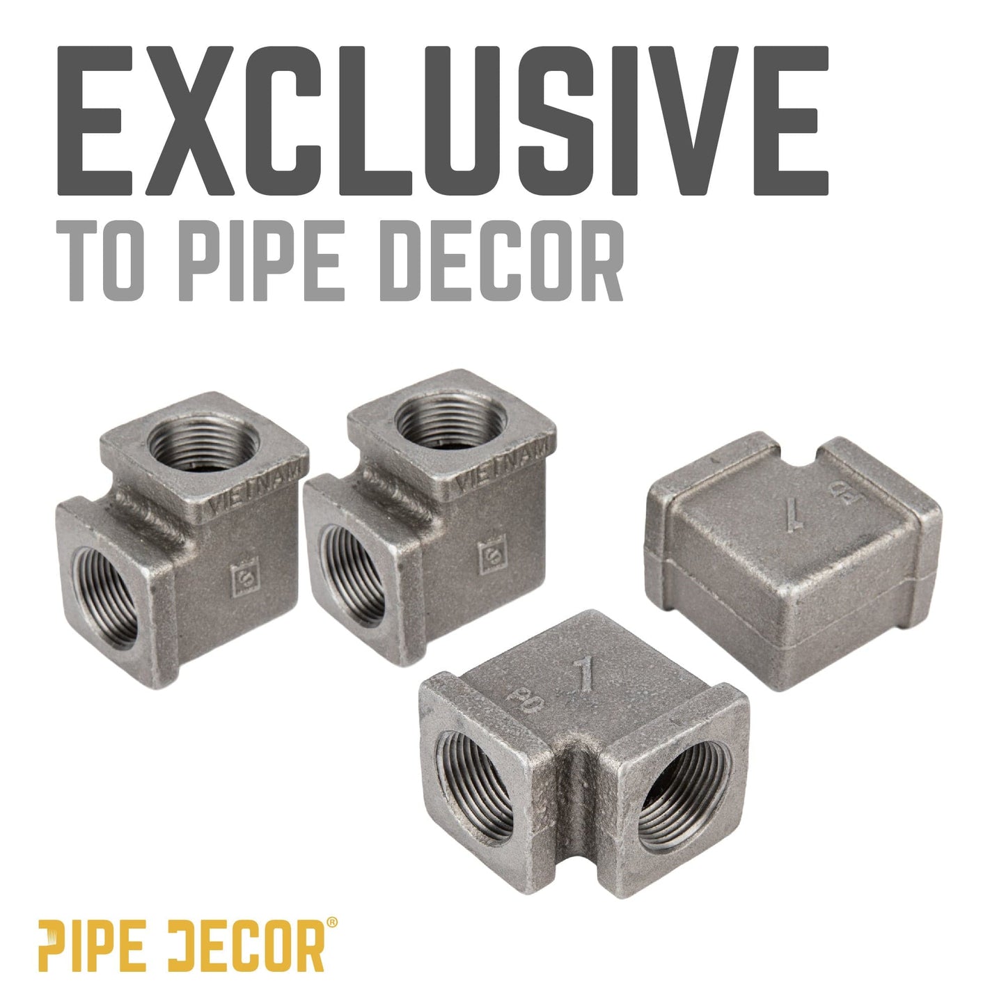 1 in. Black Square 90 Degree Elbow PIPE DECOR