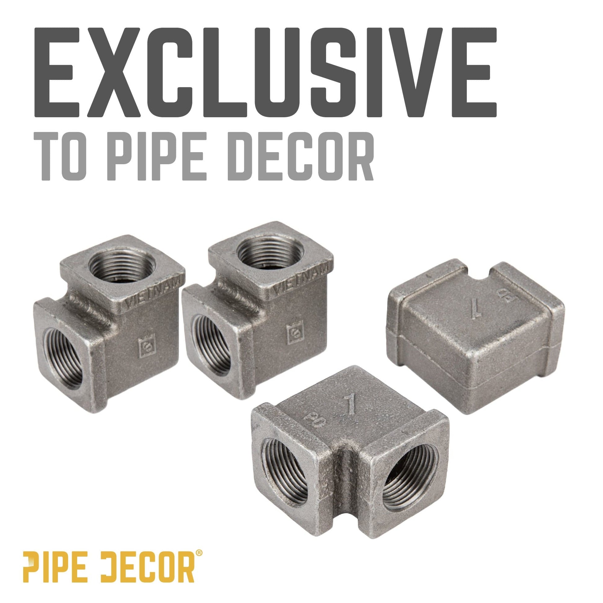 1 in. Black Square 90 Degree Elbow PIPE DECOR