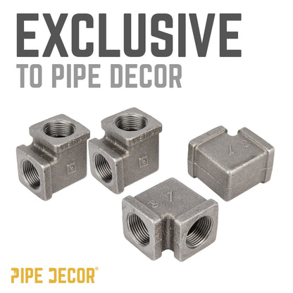 1 in. Black Square 90 Degree Elbow PIPE DECOR
