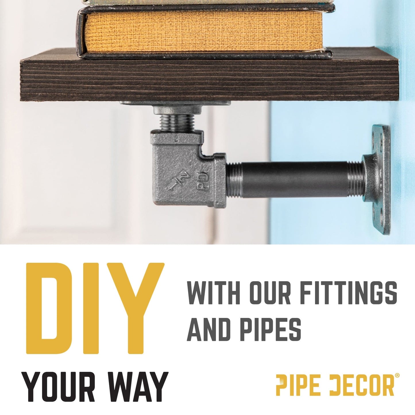 1/2 in. Black Square 90 Degree Elbow PIPE DECOR