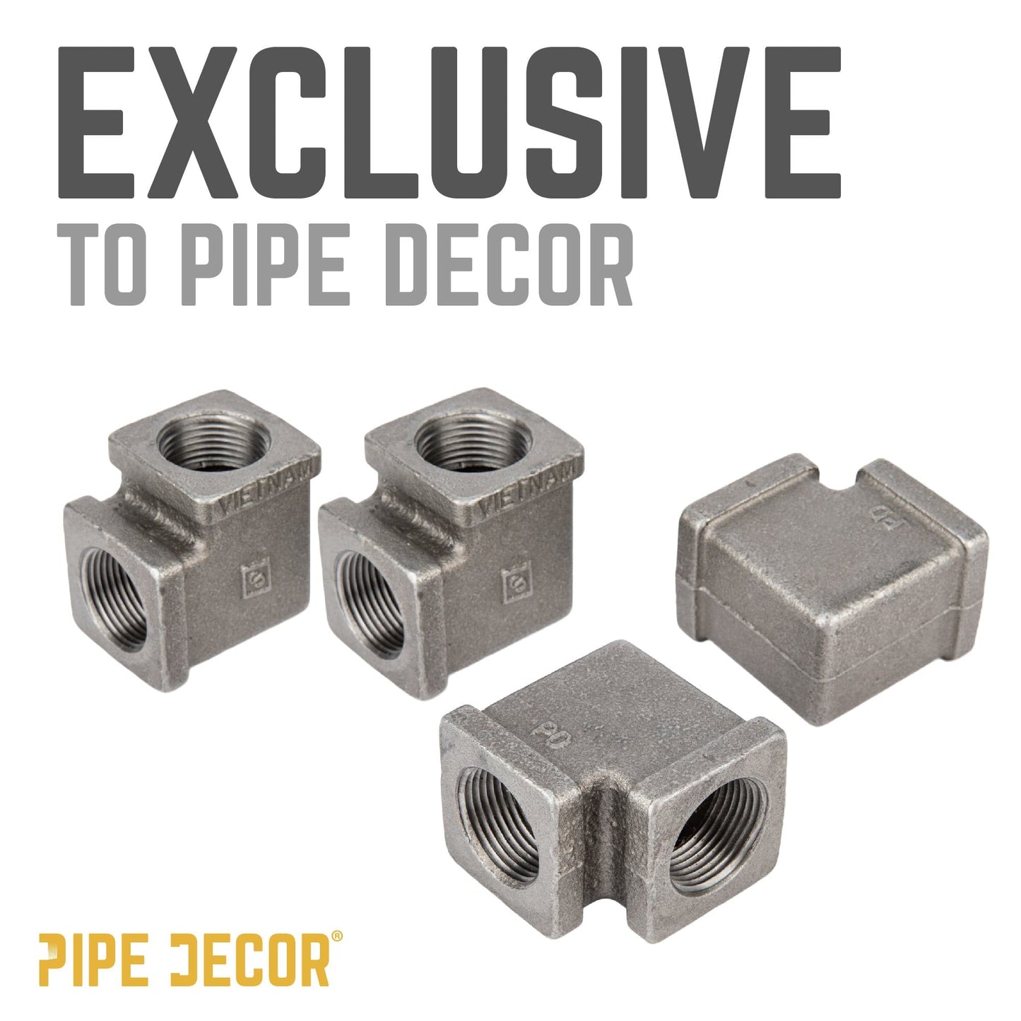 1/2 in. Black Square 90 Degree Elbow PIPE DECOR