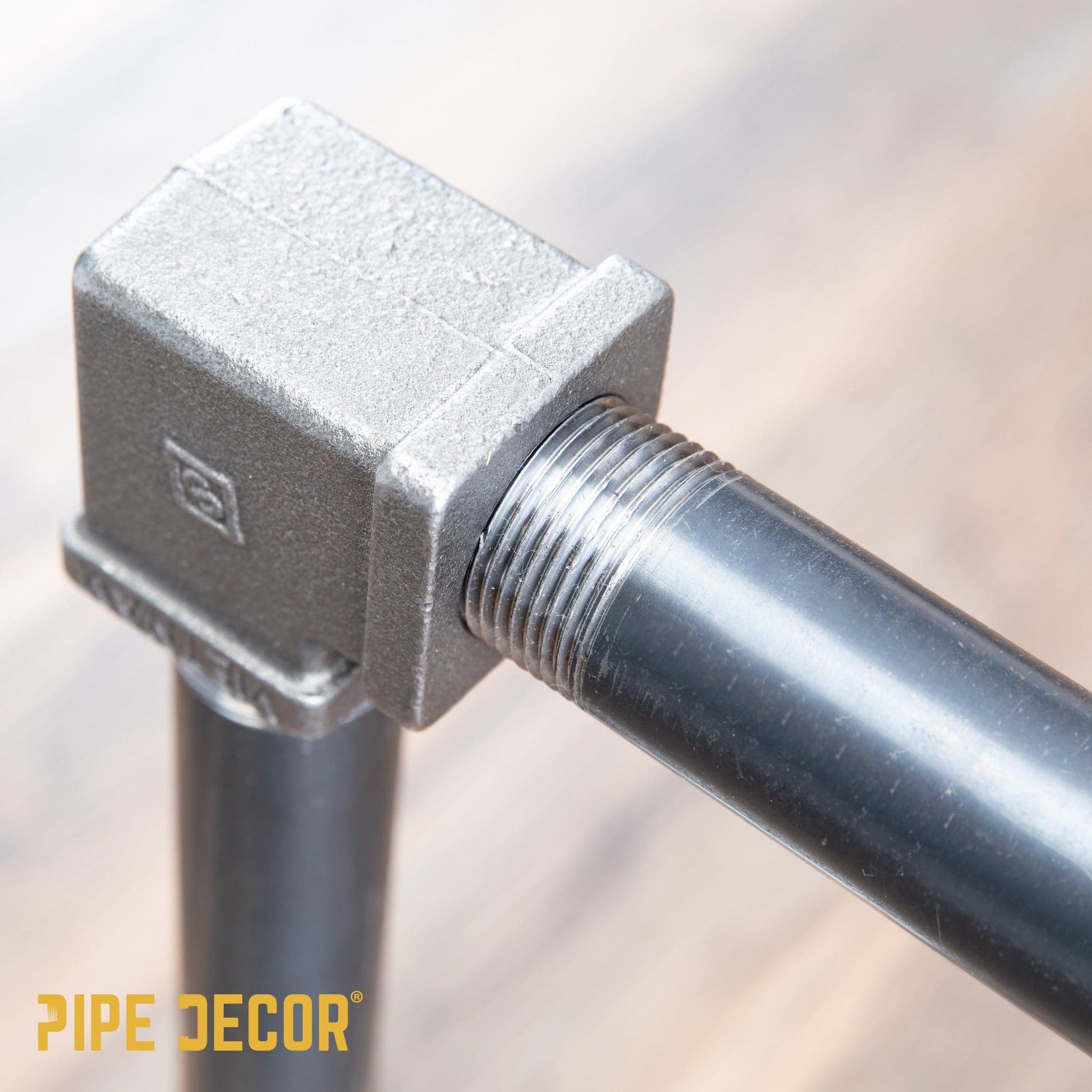 1/2 in. Black Square 90 Degree Elbow PIPE DECOR