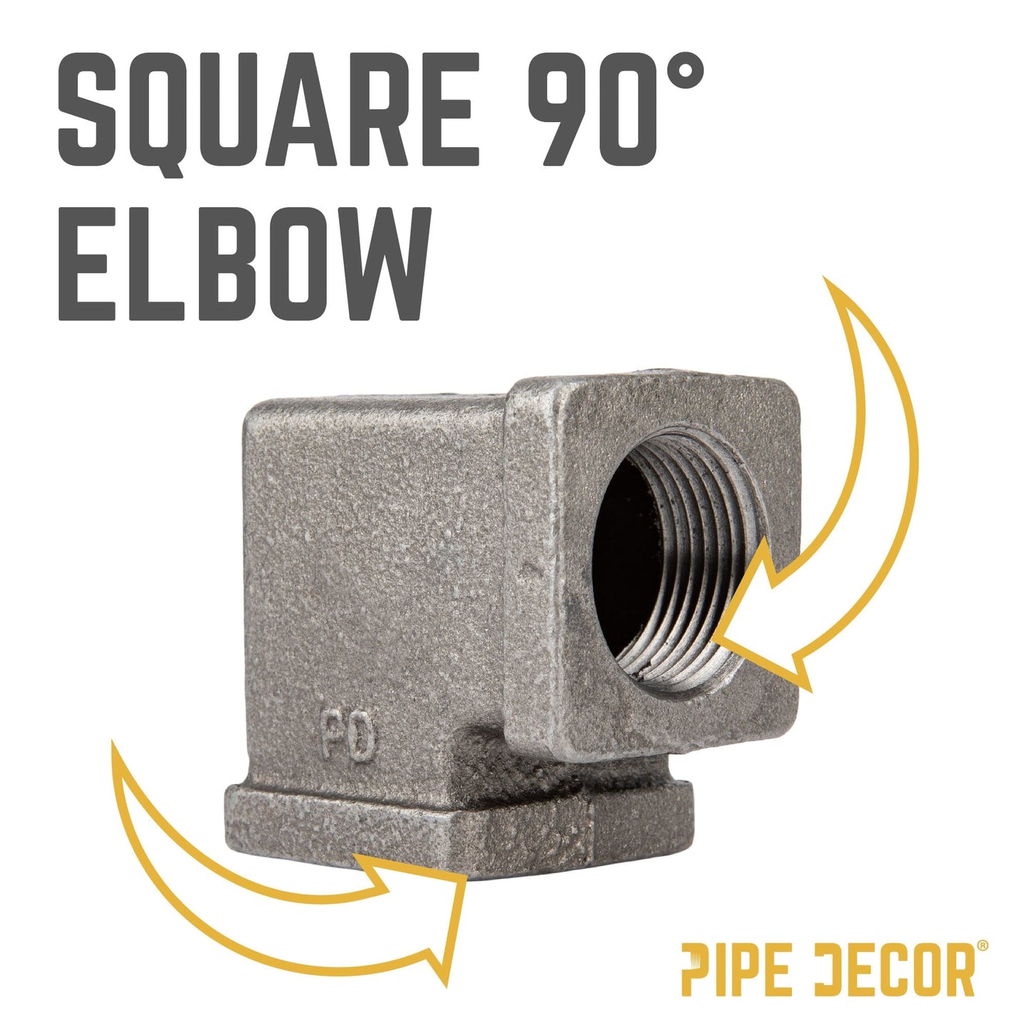 3/4 in. Black Square 90 Degree Elbow PIPE DECOR