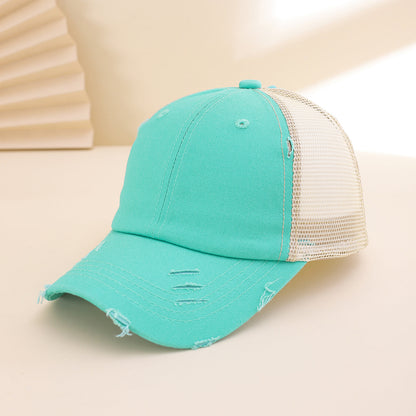 Distressed Washed Mesh Baseball Cap – Frayed Unisex Hat for Outdoor & Daily Wear FitiqueFit