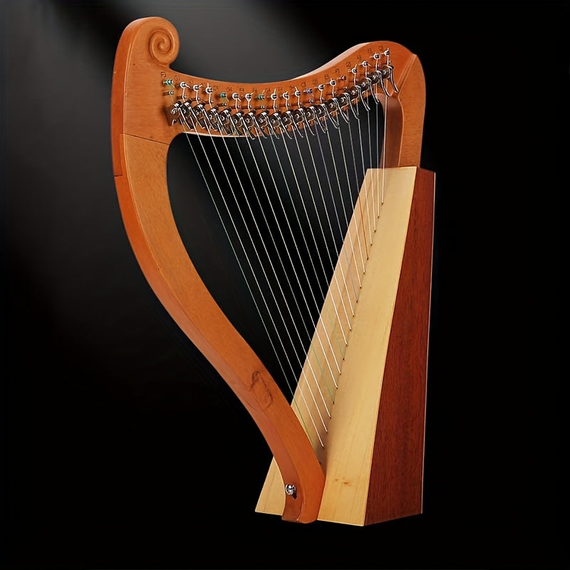 19 String 15 String Lyre Harp Mahogany Solid Wooden High Quality Portable Musical Instrument Stringed Instrument with Tuning Wrench Eid Al-Adha Mubarak NovaCart