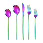 Portuguese Stainless Steel Knife Fork Spoon Golden Steak Knife Fork Set Four-Piece Tableware Set