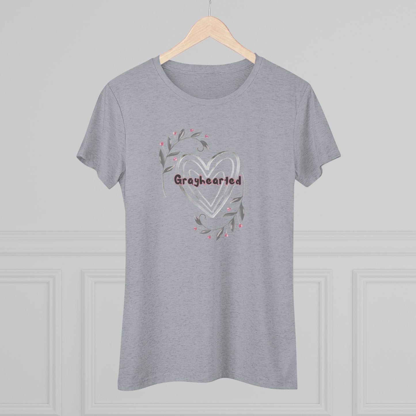 Grayhearted Women's Triblend Tee - Floral Heart Design Grayceful LLC