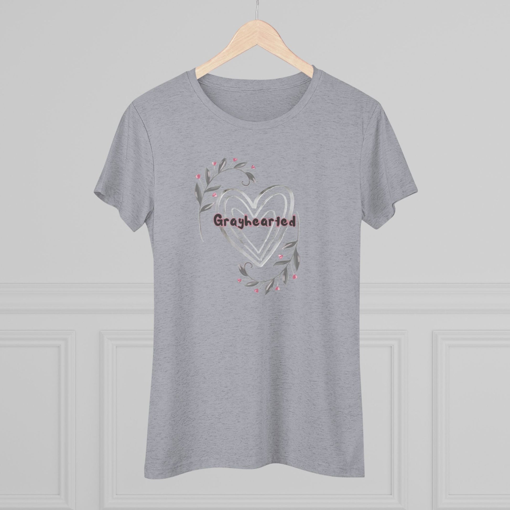 Grayhearted Women's Triblend Tee - Floral Heart Design Grayceful LLC