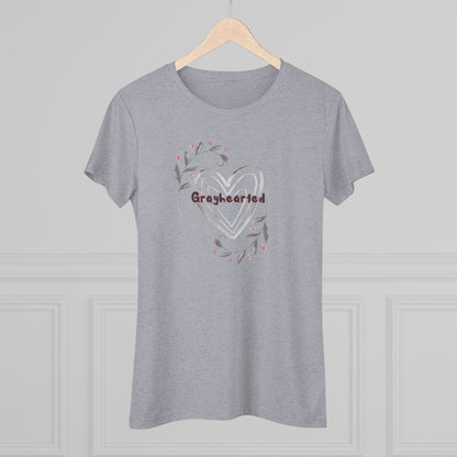 Grayhearted Women's Triblend Tee - Floral Heart Design Grayceful LLC