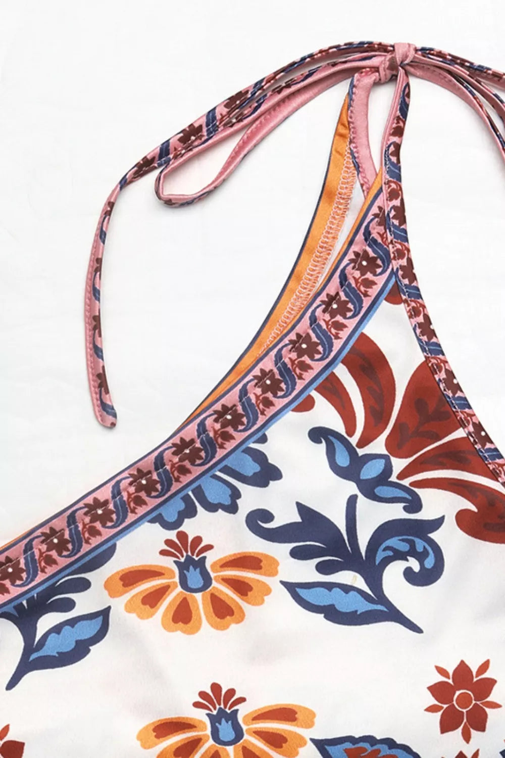 Floral Print One-Shoulder Tie Bodysuit New Era Fashion LLc