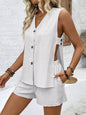 Sleeveless Button-Down Top and Shorts Set New Era Fashion LLc