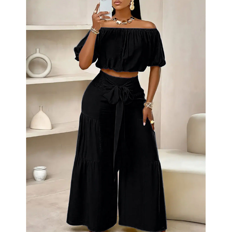 High-Waist Flared Pants & Top Two-Piece Set – 7 Colors, S–2XL FitiqueFit