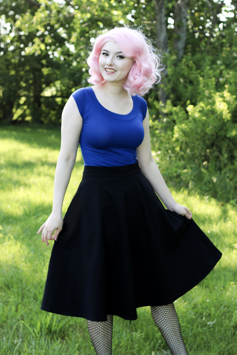 Retro Boat Neck Top in Royal Blue - 4X only, 1 left! Retrolicious
