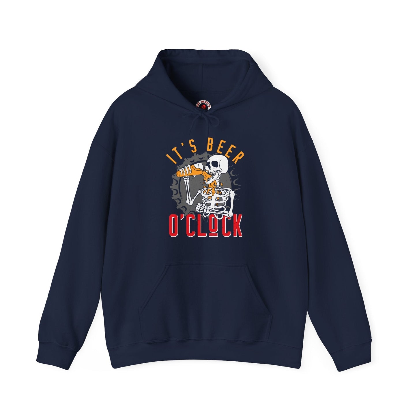 It's Beer O'Clock Skeleton Hooded Sweatshirt The Devil's Pickle