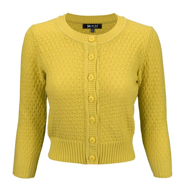 Cute Pattern Cropped Cardigan Sweater  3/4 Sleeve Shop Style & More | Fresh Looks, Everyday Deals & Free Shipping