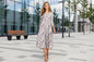 Women’s Floral Patchwork Three-Quarter Sleeve Dress FitiqueFit