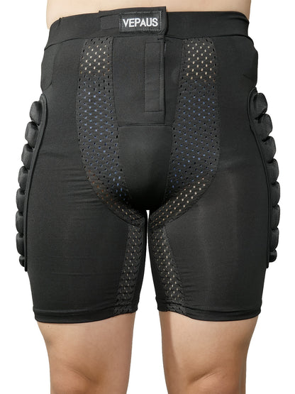VEPAUS Breathable 3D Padded Shorts for Ice Hockey, Snowboarding, Gymnastics, Roller Skating - Moisture Wicking, Flexible, High Stretch Polyester Knit Fabric, Regular Fit, Four Seasons Sports Gear NovaCart
