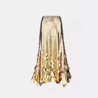 Spring New Party Fashion Plus Size Gongda Sequins Glitter Skirt Grayceful LLC