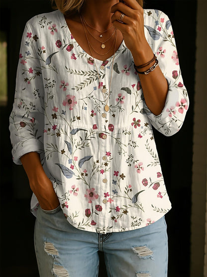 Women's Plus-Size Printed Cardigan – Boho Loose Fit 3/4 Sleeve Top FitiqueFit