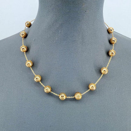 Gold Finish Dainty Chain Shamballa Balls Necklace Shop Style & More | Fresh Looks, Everyday Deals & Free Shipping