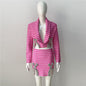 Niche Design Rhinestone Bow Knitted Coat Skirt Outfit See size chart under “more details” The Fashion Celestial