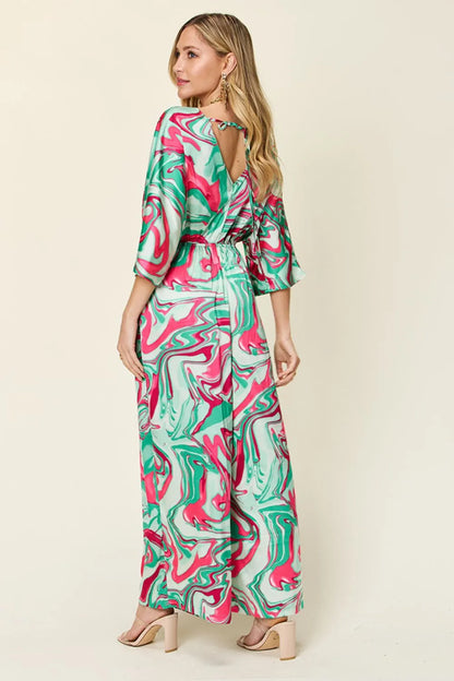 Double Take Full Size Half Sleeve Wide Leg Jumpsuit New Era Fashion LLc