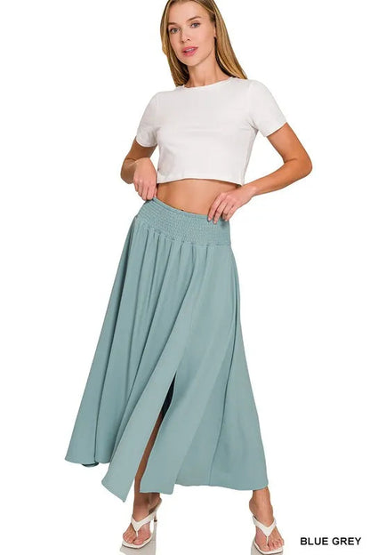 Zenana Heavy Woven Span Crop Tee & Skirt Set West2East Surf