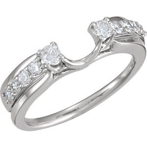 14K White 1/2 CTW Natural Diamond Wrap-Style Enhancer Ring Ethereal Legacy Boutiques