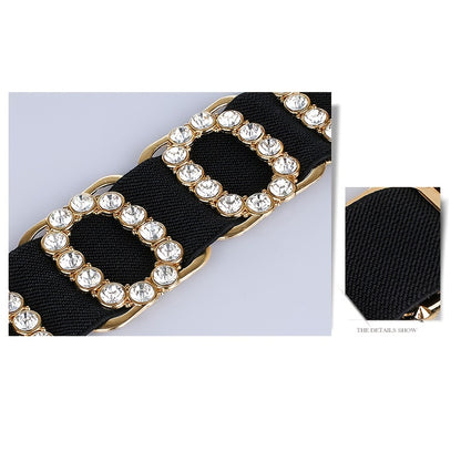 Women's Waist Belt Stretch Belt Women's Loose Elastic Belt Rhinestone Belt For Women NovaCart