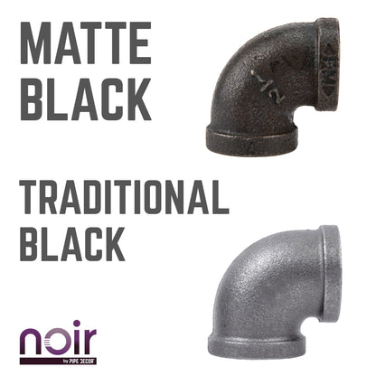 1/2 in. Prefinished Matte Black 90 Degree Elbow PIPE DECOR