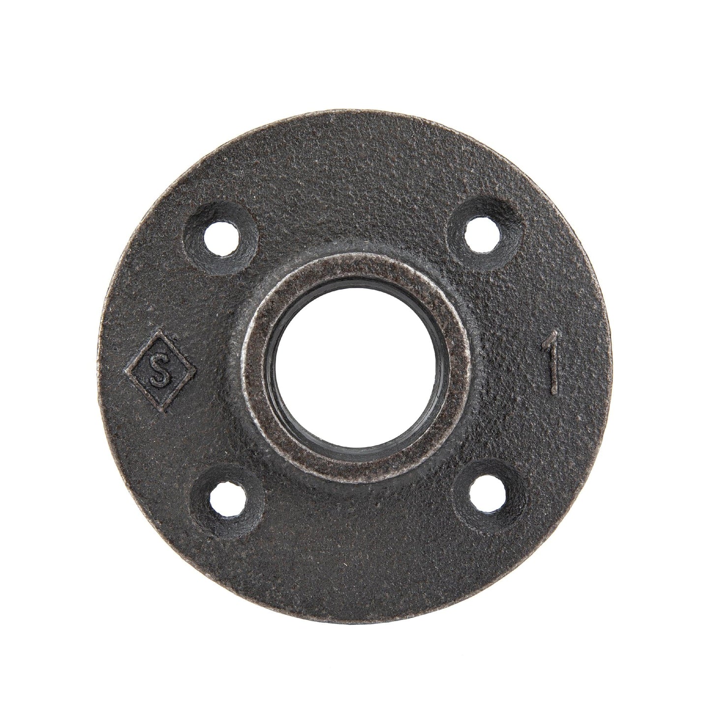 1 in. Prefinished Matte Black Floor Flange PIPE DECOR