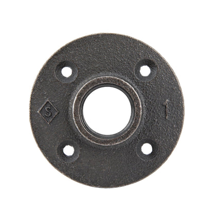 1 in. Prefinished Matte Black Floor Flange PIPE DECOR