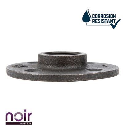 1 in. Prefinished Matte Black Floor Flange PIPE DECOR