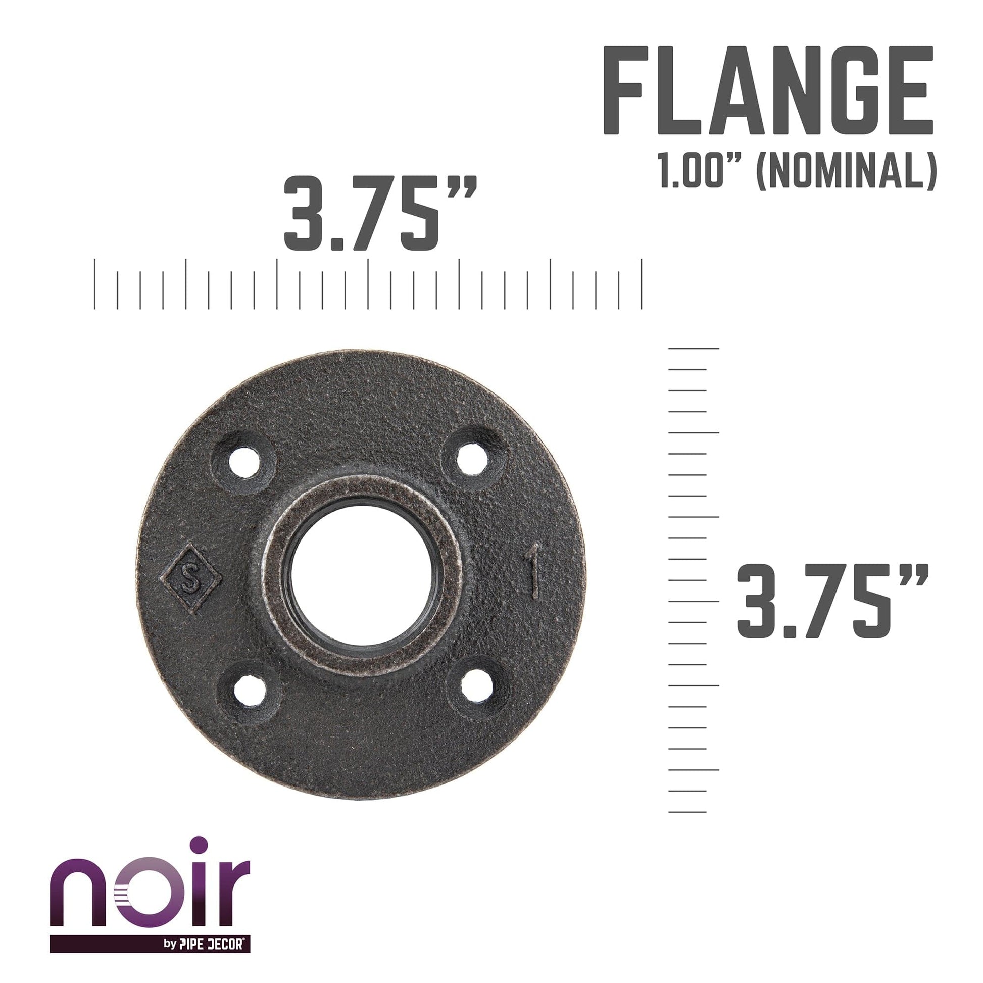 1 in. Prefinished Matte Black Floor Flange PIPE DECOR
