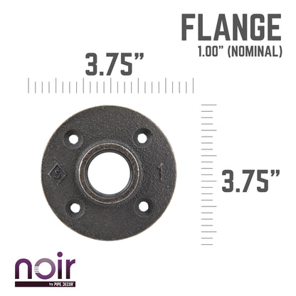1 in. Prefinished Matte Black Floor Flange PIPE DECOR