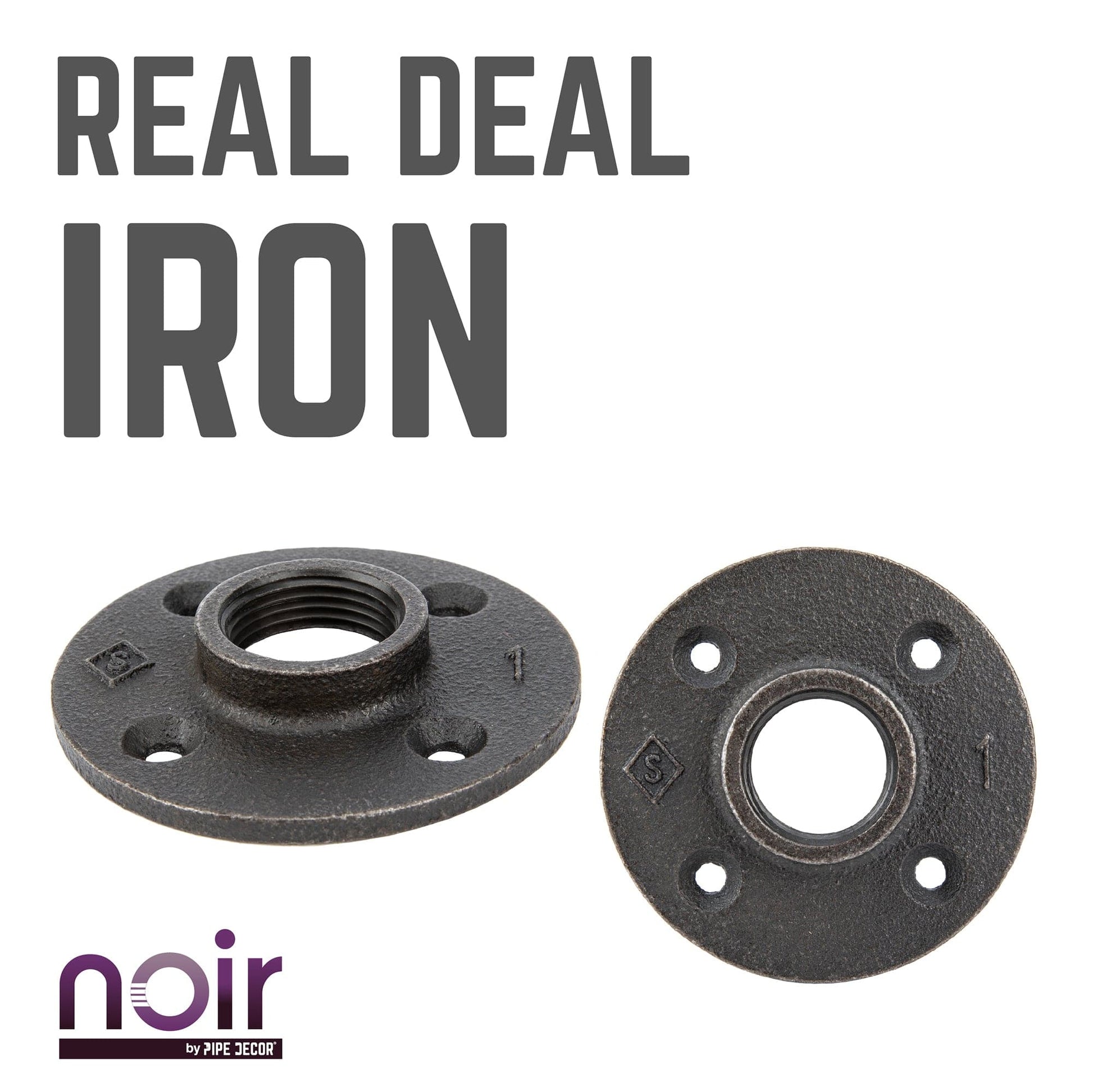 1 in. Prefinished Matte Black Floor Flange PIPE DECOR