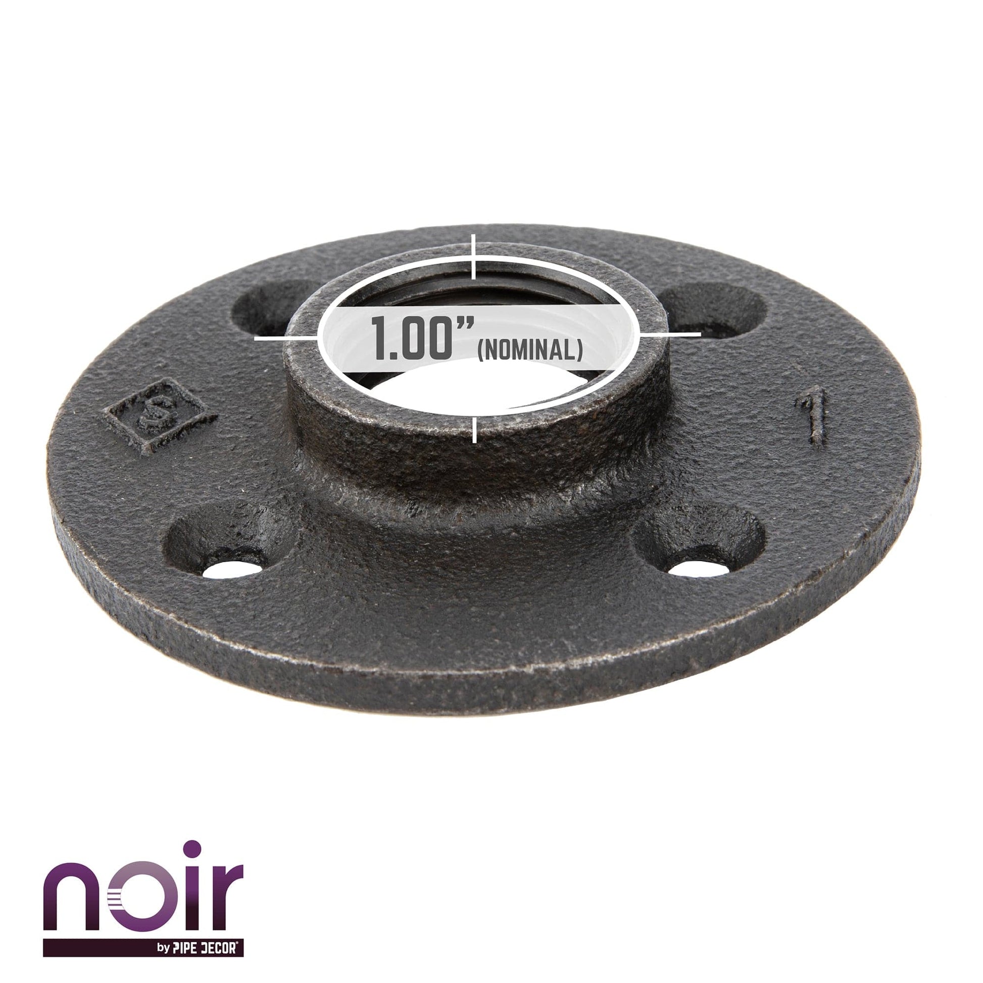1 in. Prefinished Matte Black Floor Flange PIPE DECOR