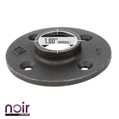 1 in. Prefinished Matte Black Floor Flange PIPE DECOR