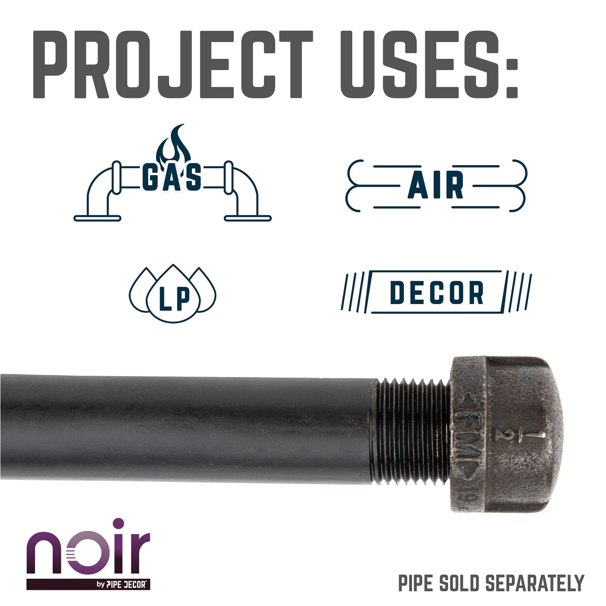 1/2 in. Prefinished Matte Black Cap PIPE DECOR