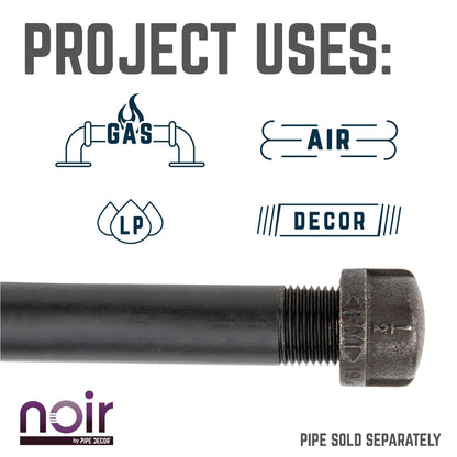 1/2 in. Prefinished Matte Black Cap PIPE DECOR