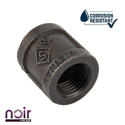 1/2 in. Prefinished Matte Black Coupling PIPE DECOR