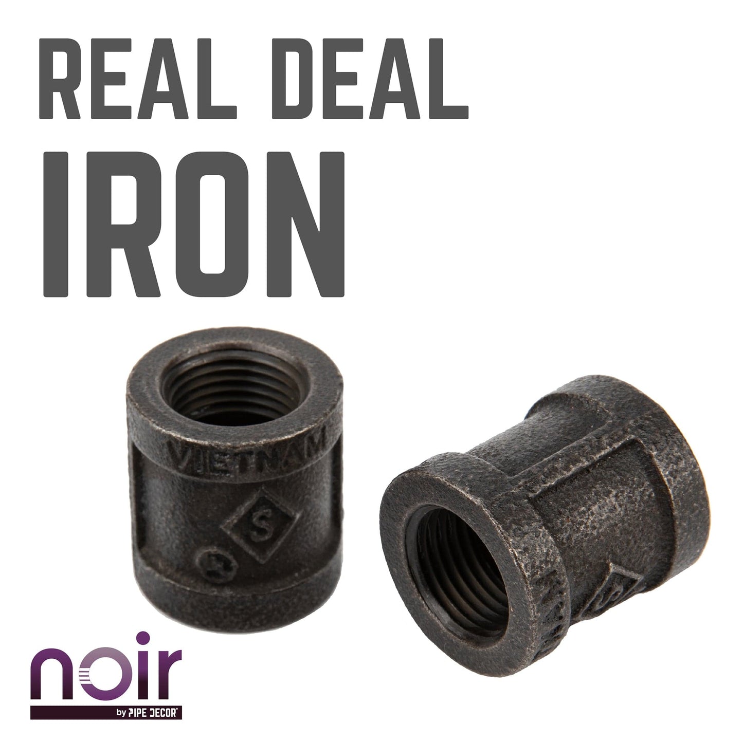 1/2 in. Prefinished Matte Black Coupling PIPE DECOR